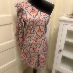 NEW Anthropologie Atelier 1756 Nadia Floral One-Shoulder Romper Coquette Medium